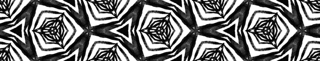 Black and white tropical Seamless Border Scroll. G