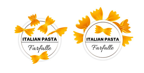 Fototapeta na wymiar Set of labels for italian pasta, farfalle
