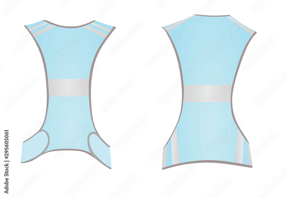 Wall mural Blue running reflective vest. vector illustration