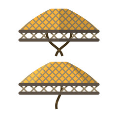 Asian straw hat isolated on white background.