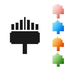 Black Cleaning service icon isolated on white background. Vacuum cleaner head in circle, carpet cleaning logo. Set icons colorful. Vector Illustration