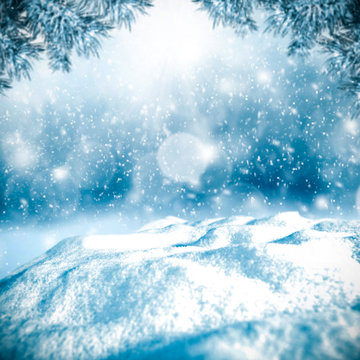 Snow background of free space for your decoration and winter time 