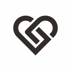 Abstract heart love shape linked logo design template vector illustration