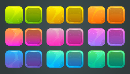 Square frames and buttons for game ore app store logo design. © lilu330