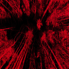 abstract horor red fores art background, vintage textured style, night evil woods