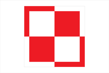 Vector illustration of Polish Air Force checkerboard. National marking for the aircraft of the Polish Air Force. Red and white symbol used on military aircraft.