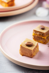 small cakes with coffe mousse