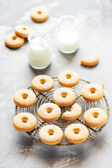 Homemade cookies and milk