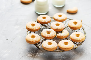 Homemade cookies and milk