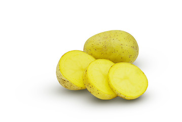 Potato slice isolated on white background with clipping path