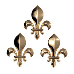 Three fleur de lis 3d rendering © woverwolf