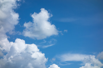 Fototapeta na wymiar blue sky with light white clouds