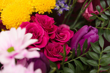 Bouquet of beautiful garden flowers