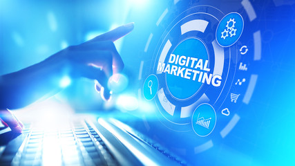 Digital marketing, Online advertising, SEO, SEM, SMM. Business and internet concept.