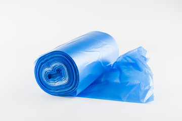 roll of trash bags isolated on white background