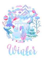 Background with winter items.