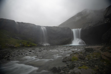 Waterfall, Iceland - The Skutafoss waterfalls, Hofn, Iceland