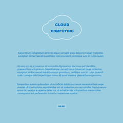 The cloud computing and font on blue background, vector and illustration flat design idea for web or template.