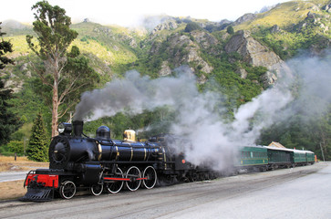 The famous Kingston Flyer tourist steam train at its home station getting up a head of steam for...