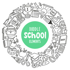 Vector Doodle School Elements