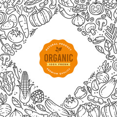Vector Doodle Organic Vegetables Elements