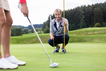 Fototapeta premium Two friends playing golf