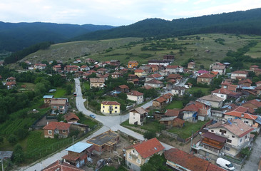 Fototapeta na wymiar Aerial view of small bulgarian village of Dorkovo, Bulgaria