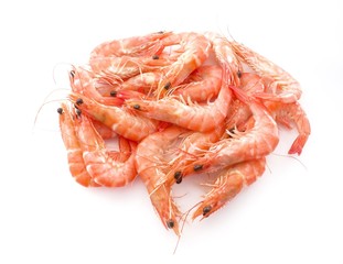 Cooked Prawns or Tiger Shrimps in A Tray