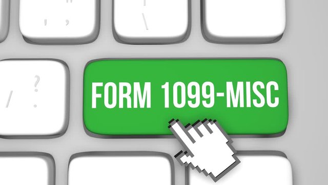 Form 1099 MISC keyboard key animation