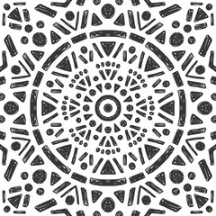Beautiful Hand Drawn Mandala Tile. Ornamental Background. Vector Decoration.