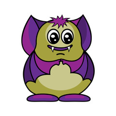 Monster bat character sticker.   illustration.