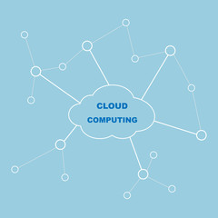 Cloud computing connect to dots business technology background, vector and illustration flat design idea for web or template. 