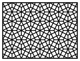 Template for laser cutting. Decorative panel with oriental geometric pattern.
