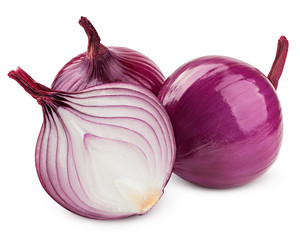 red onion isolated on white background, clipping path, full depth of field