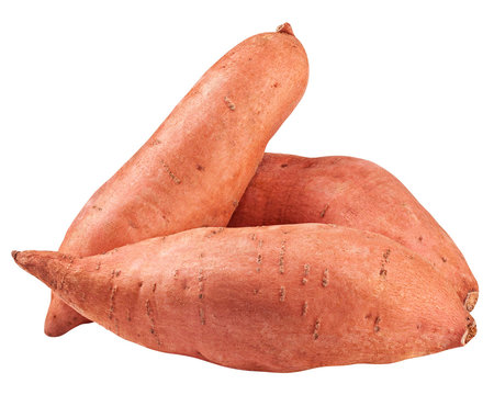 sweet potato, yam, isolated on white background, clipping path, full depth of field