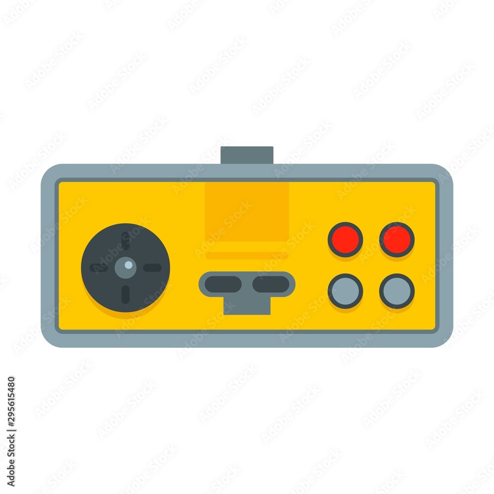 Poster retro game joystick icon. flat illustration of retro game joystick vector icon for web design