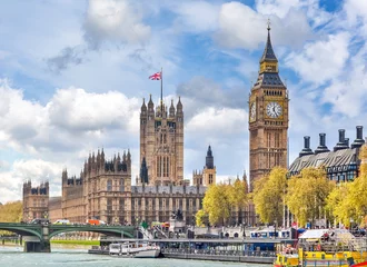 Wandcirkels plexiglas Big Ben and Houses of Parliament, London, UK © Mistervlad