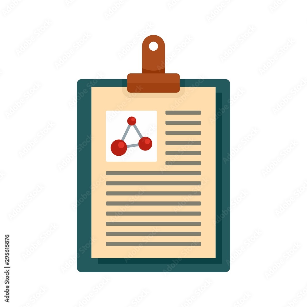 Poster clipboard learning physics icon. flat illustration of clipboard learning physics vector icon for web