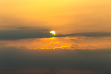 A view of beautiful sun with clouds in the morning at Seoul city from Hanuel park , South Korea.