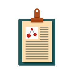 Clipboard learning physics icon. Flat illustration of clipboard learning physics vector icon for web design