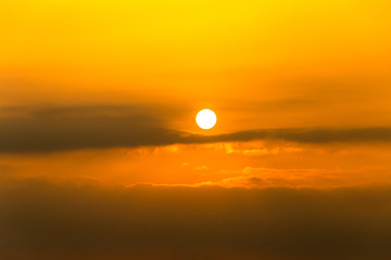 A view of beautiful sun with clouds in the morning at Seoul city from Hanuel park , South Korea.