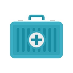 Beach first aid kit icon. Flat illustration of beach first aid kit vector icon for web design