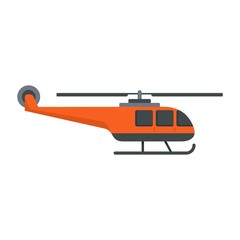 Lifeguard helicopter icon. Flat illustration of lifeguard helicopter vector icon for web design