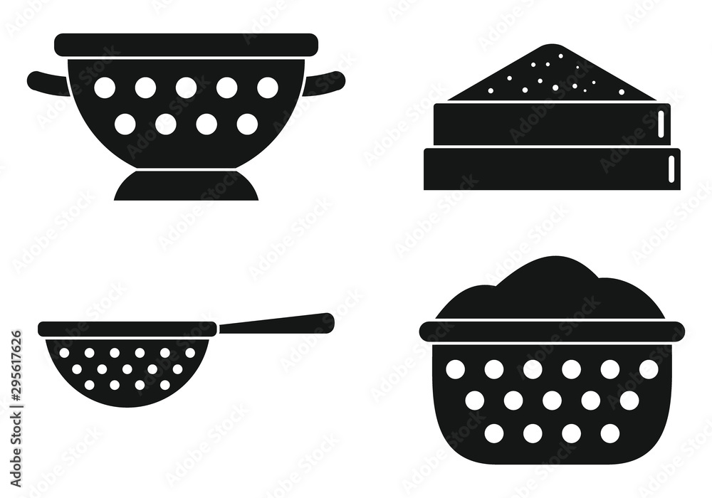 Poster sieve icons set. simple set of sieve vector icons for web design on white background