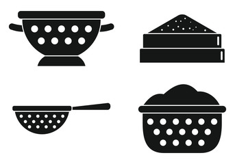 Sieve icons set. Simple set of sieve vector icons for web design on white background - obrazy, fototapety, plakaty