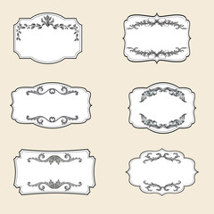 Set of decorative vintage frames