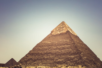 Fototapeta na wymiar The great Pyramids of Gizeh Egypt shot in the summer of 2019