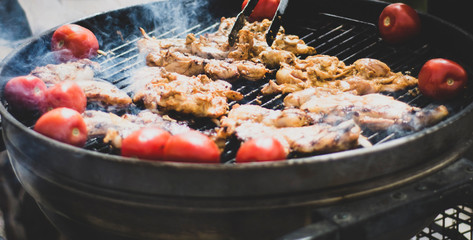 chicken on grill