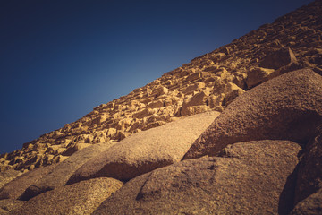 The great Pyramids of Gizeh Egypt shot in the summer of 2019