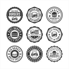 Badge Burger stamps design set